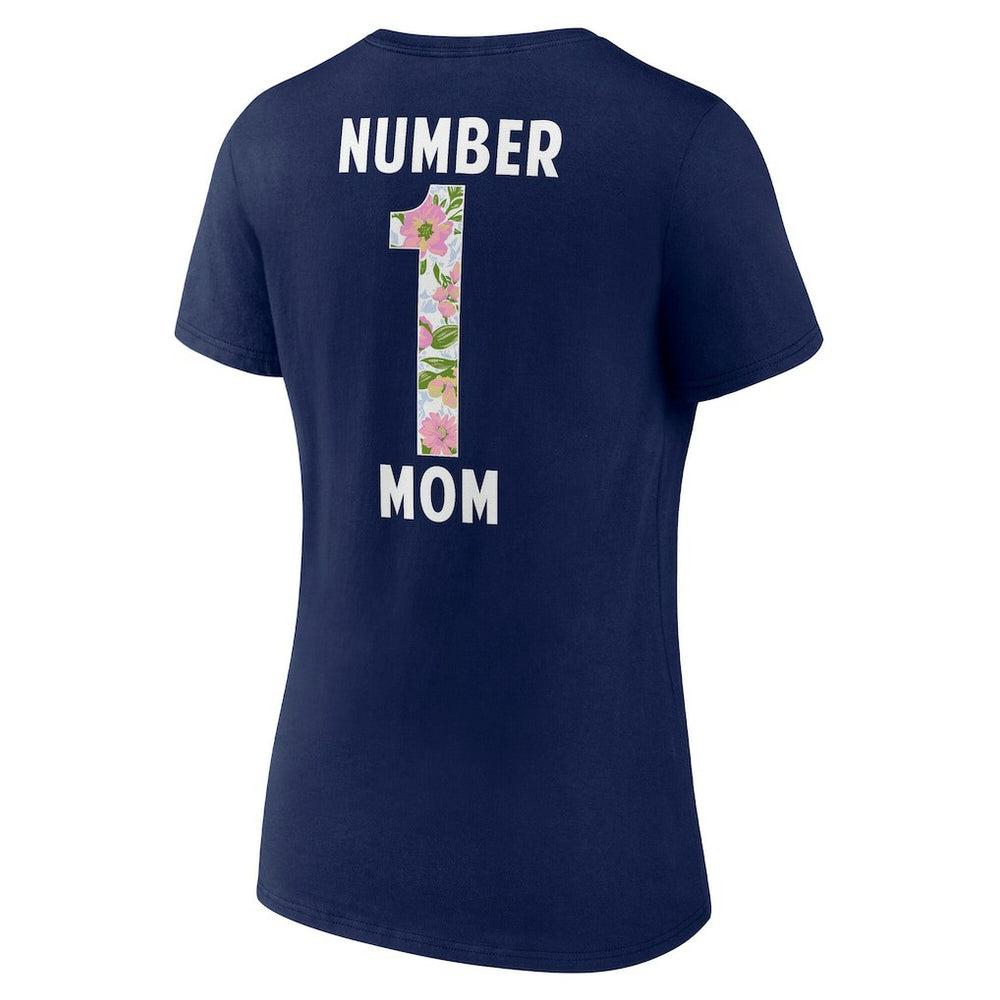Dallas Cowboys Women's Floral Number 1 Mom V-Neck T-Shirt Navy