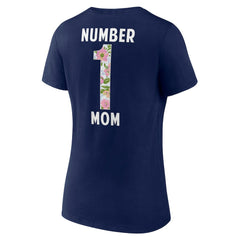 Dallas Cowboys Women's Floral Number 1 Mom V-Neck T-Shirt Navy