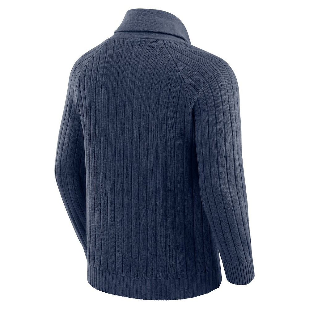 Dallas Cowboys J. Palmer The Playmaker Cardigan Raglan Sweater Navy