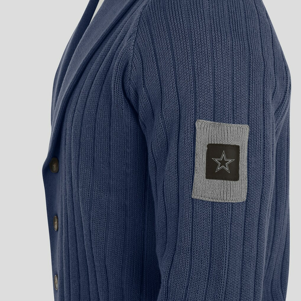 Dallas Cowboys J. Palmer The Playmaker Cardigan Raglan Sweater Navy