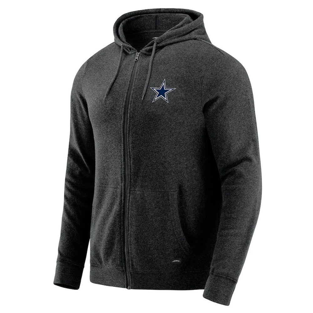 Dallas Cowboys J. Palmer Players Lounge Tri-Blend Full-Zip Hoodie Dark Heather Gray