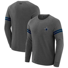 Dallas Cowboys J. Palmer Players Lounge Raglan Tri-Blend Sweatshirt Dark Heather Gray