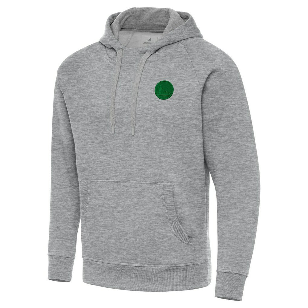 Golden State Warriors Antigua St. Patrick's Day Victory Raglan Pullover Hoodie Heather Gray