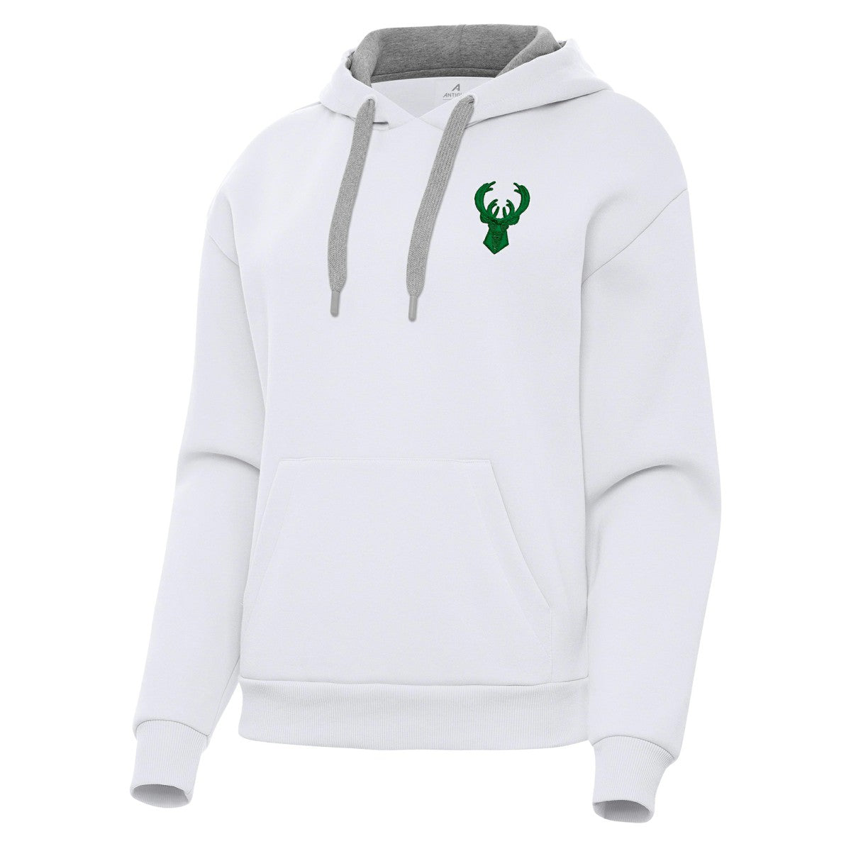 Milwaukee Bucks Antigua Women's St. Patrick's Day Victory Pullover Hoodie White