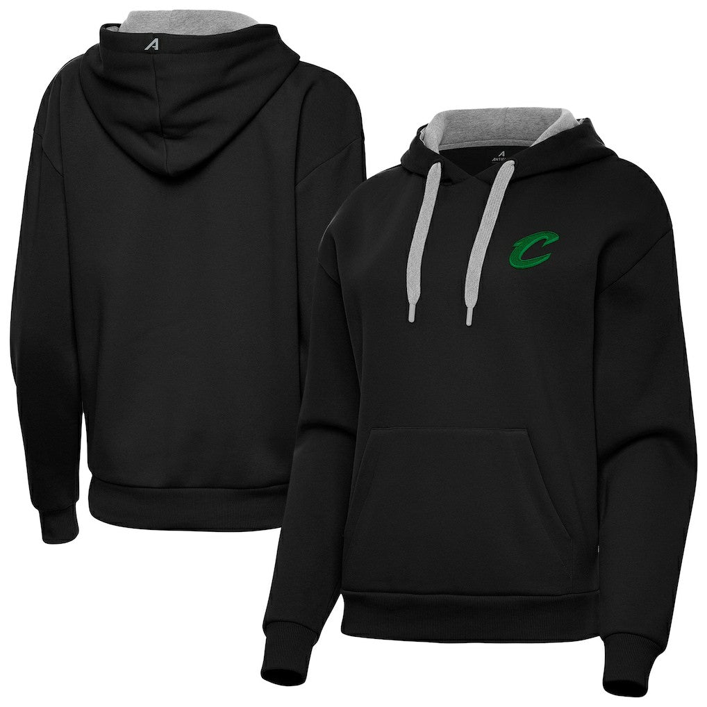 Cleveland Cavaliers Antigua Women's St. Patrick's Day Victory Pullover Hoodie Black