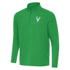 Milwaukee Bucks Antigua St. Patrick's Day Intent Quarter-Zip Jacket Kelly Green