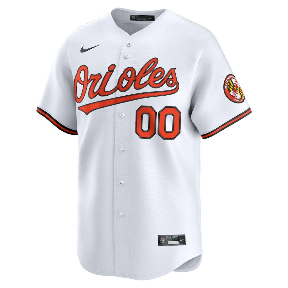 Baltimore Orioles Nike Home Limited Custom Jersey - White Jerseys