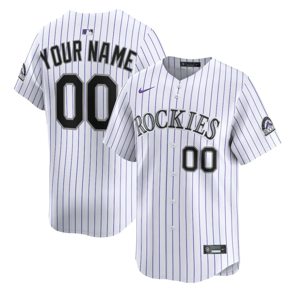 Colorado Rockies Nike Home Limited Custom Jersey - White Jerseys
