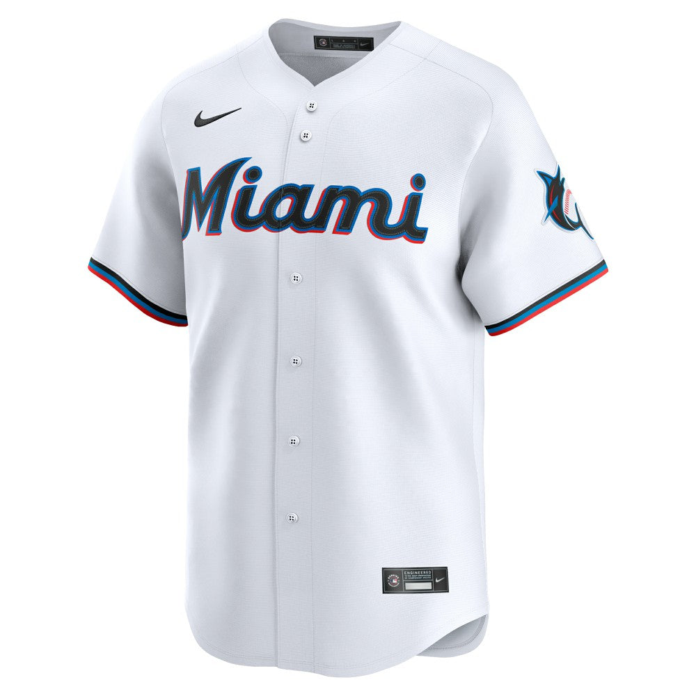Miami Marlins Nike Home Limited Custom Jersey - White Jerseys