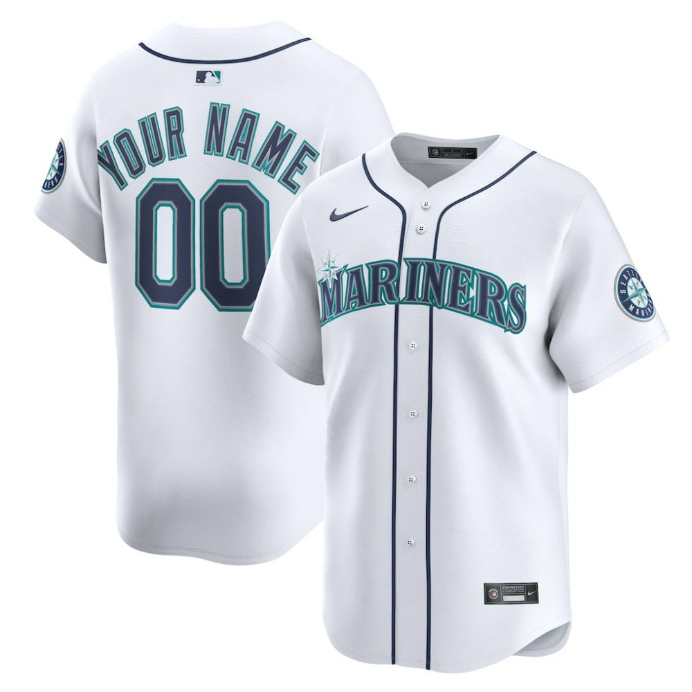 Seattle Mariners Nike Home Limited Custom Jersey - White Jerseys