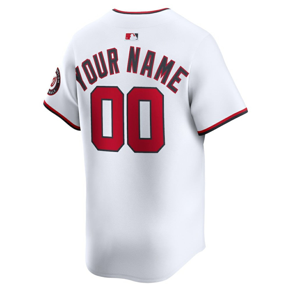 Washington Nationals Nike Home Limited Custom Jersey - White Jerseys