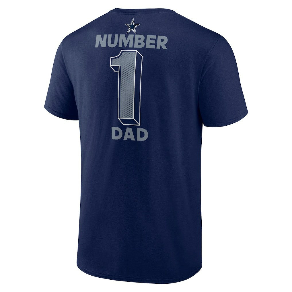 Dallas Cowboys #1 Dad Jersey T-Shirt Navy