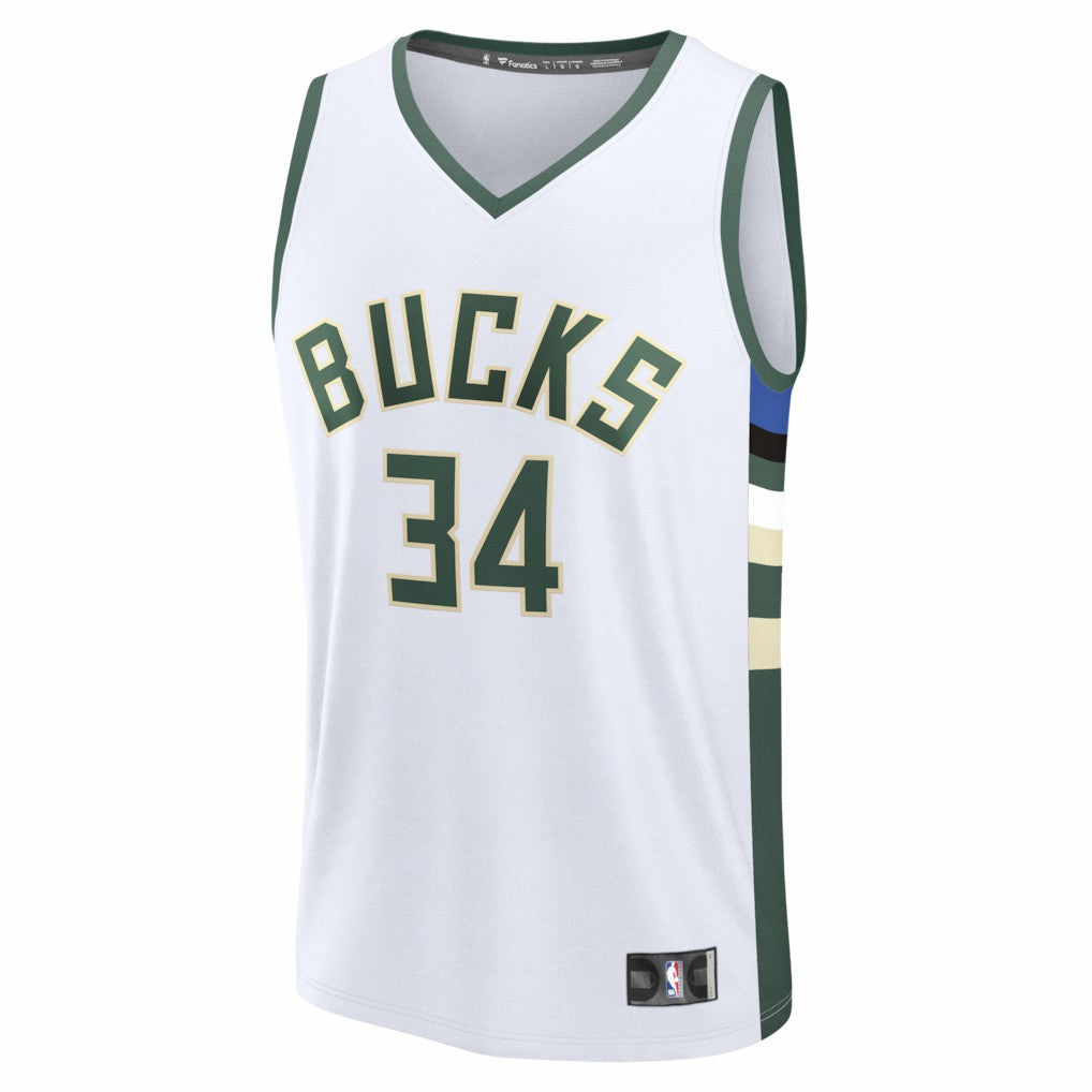 Giannis Antetokounmpo Milwaukee Bucks Fast Break Replica Player Jersey Association Edition White