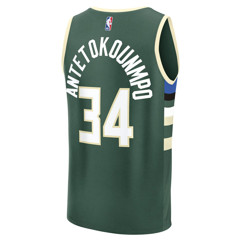 Giannis Antetokounmpo Milwaukee Bucks Fast Break Replica Player Jersey Icon Edition Hunter Green
