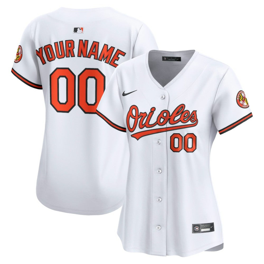 Baltimore Orioles Nike Women's Home Limited Custom Jersey - White Jerseys