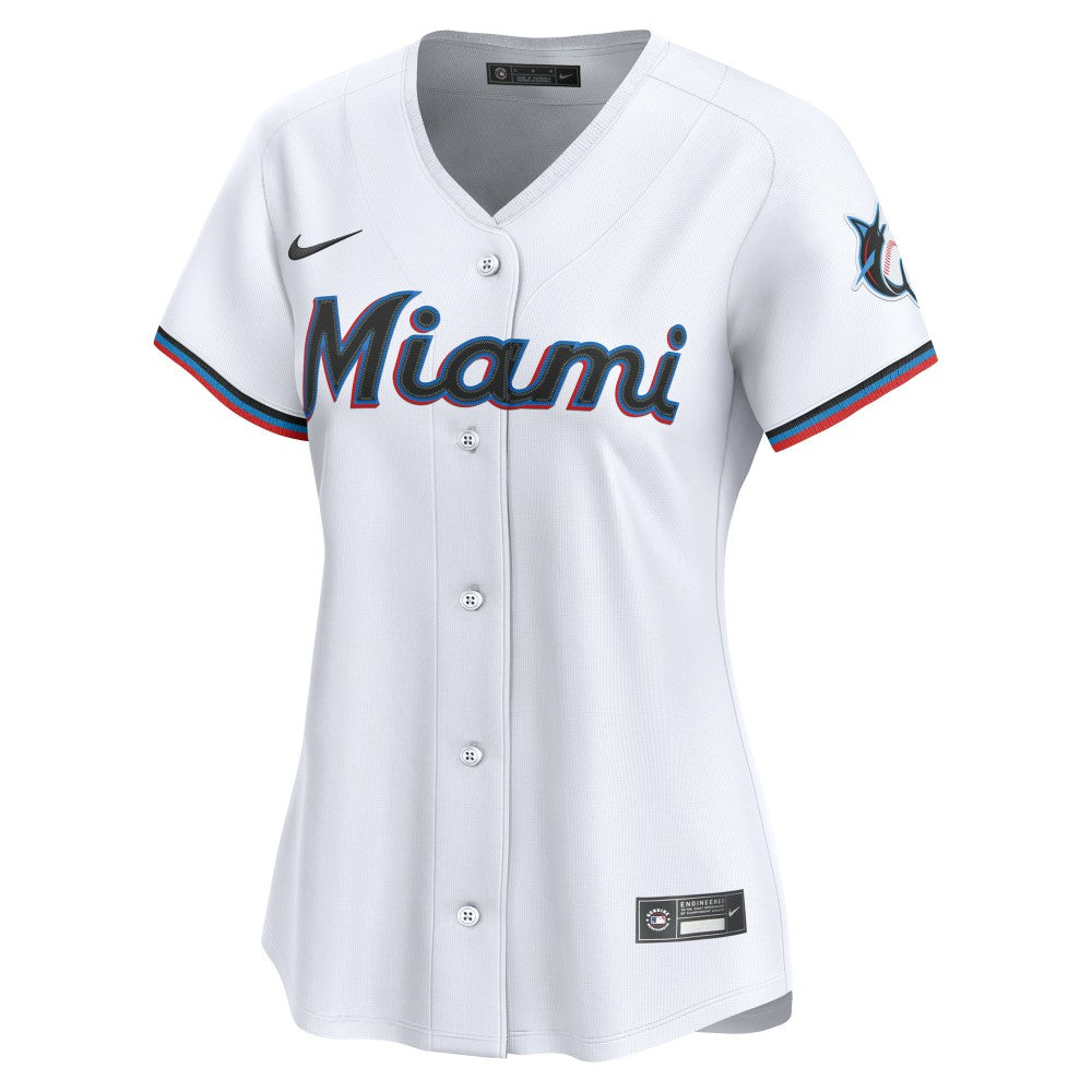 Miami Marlins Nike Women's Home Limited Custom Jersey - White Jerseys