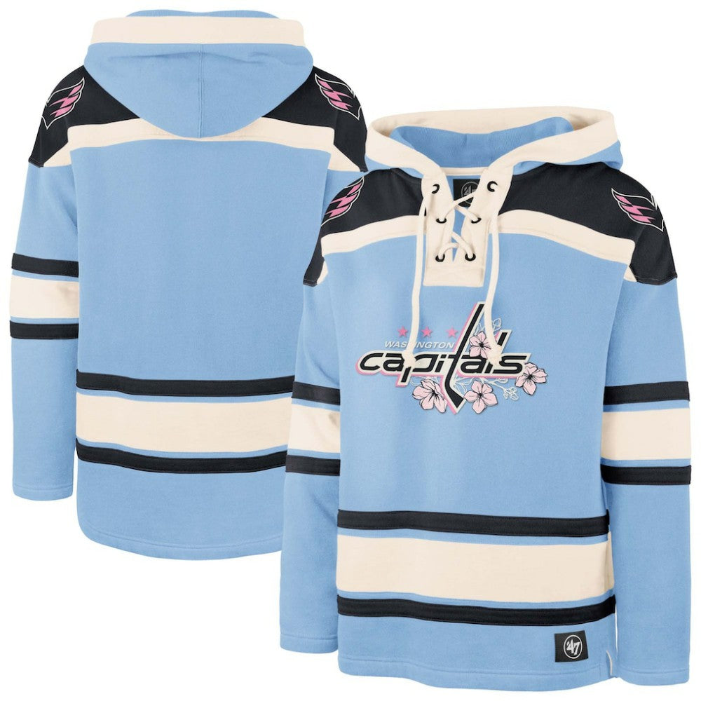 NHL Washington Capitals '47 Cherry Blossom Lacer Pullover Hoodie - Light Blue