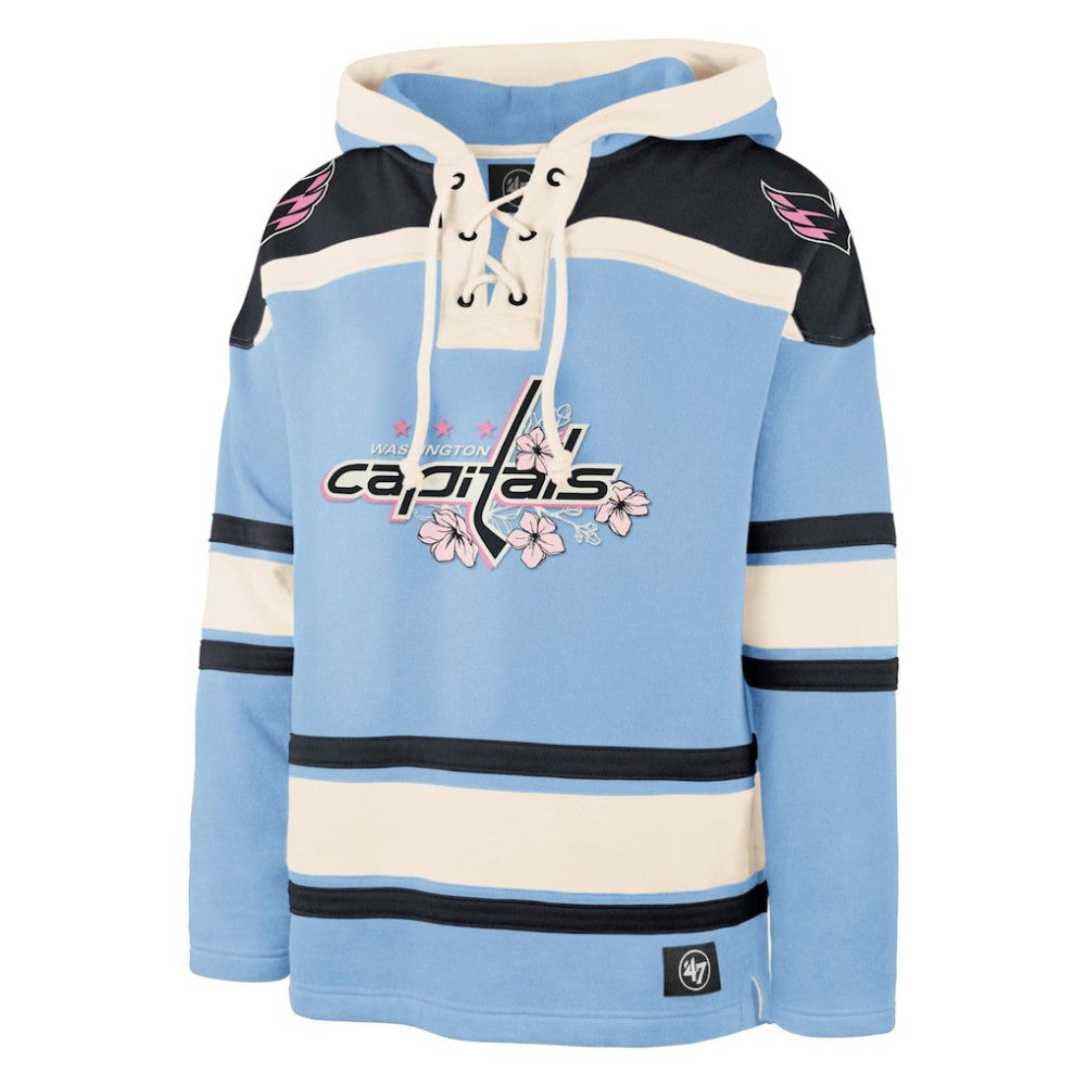 NHL Washington Capitals '47 Cherry Blossom Lacer Pullover Hoodie - Light Blue