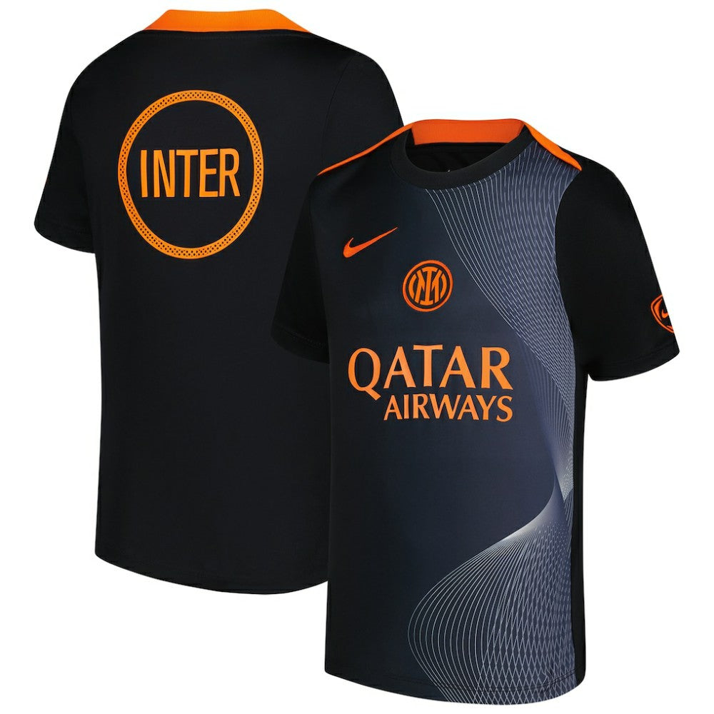 Inter Milan Youth 2025/26 Third Academy Pro Pre-Match Dri-Fit Top Black