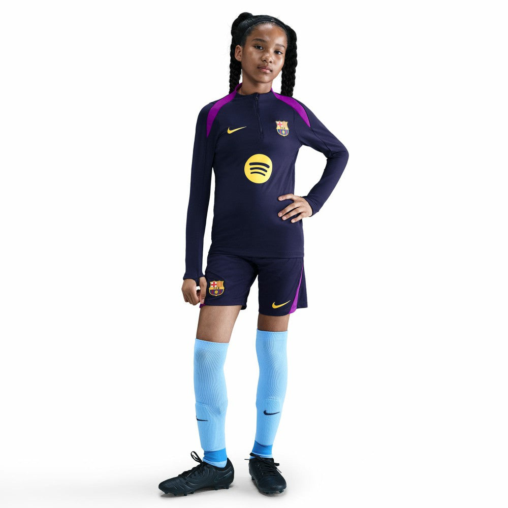 Barcelona Youth 2025/26 Strike Drill Quarter-Zip Dri-FIT Long Sleeve Top Navy