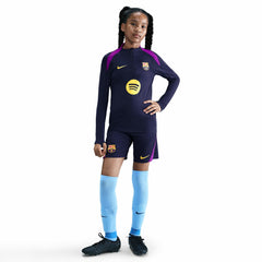 Barcelona Youth 2025/26 Strike Drill Quarter-Zip Dri-FIT Long Sleeve Top Navy