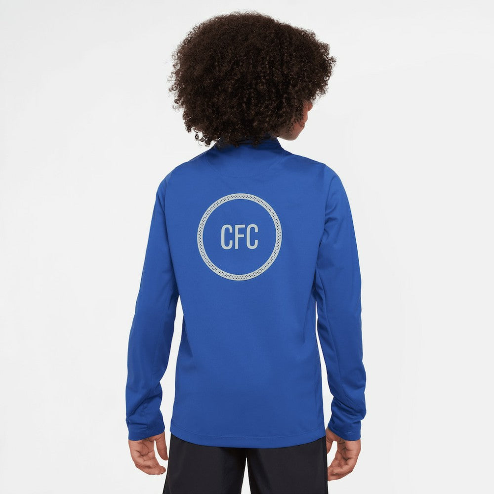 Chelsea Youth 2025/26 Strike Drill Quarter-Zip Dri-FIT Long Sleeve Top Blue