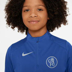 Chelsea Youth 2025/26 Strike Drill Quarter-Zip Dri-FIT Long Sleeve Top Blue