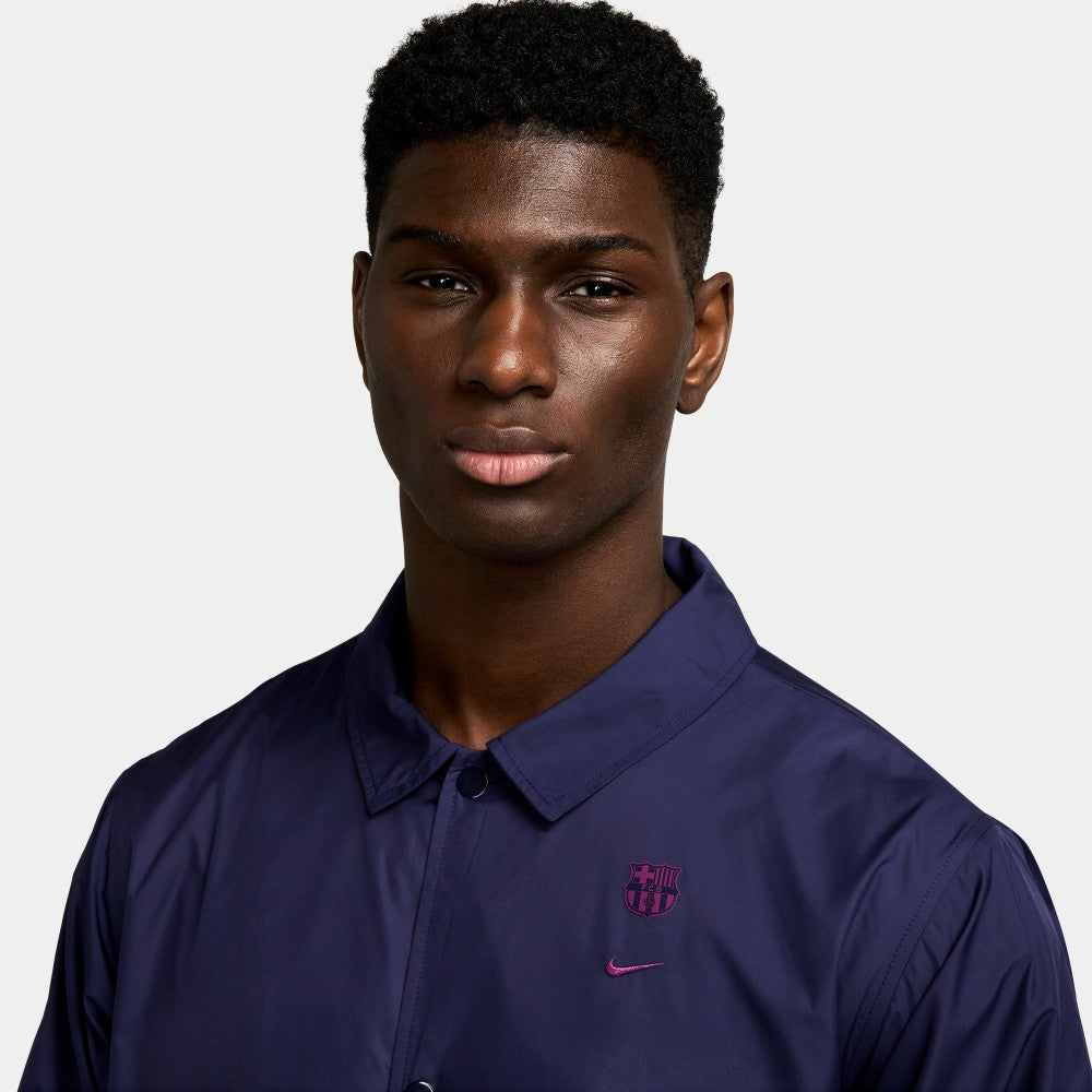 Barcelona Club Coaches Full-Snap Jacket Navy sale