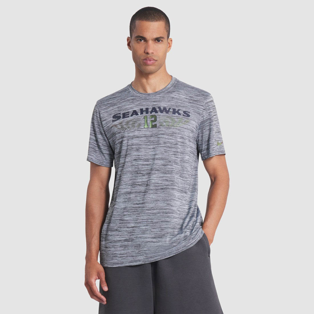 Seattle Seahawks 2025 Rivalries Collection Sideline Velocity Dri-FIT T-Shirt Wolf Gray