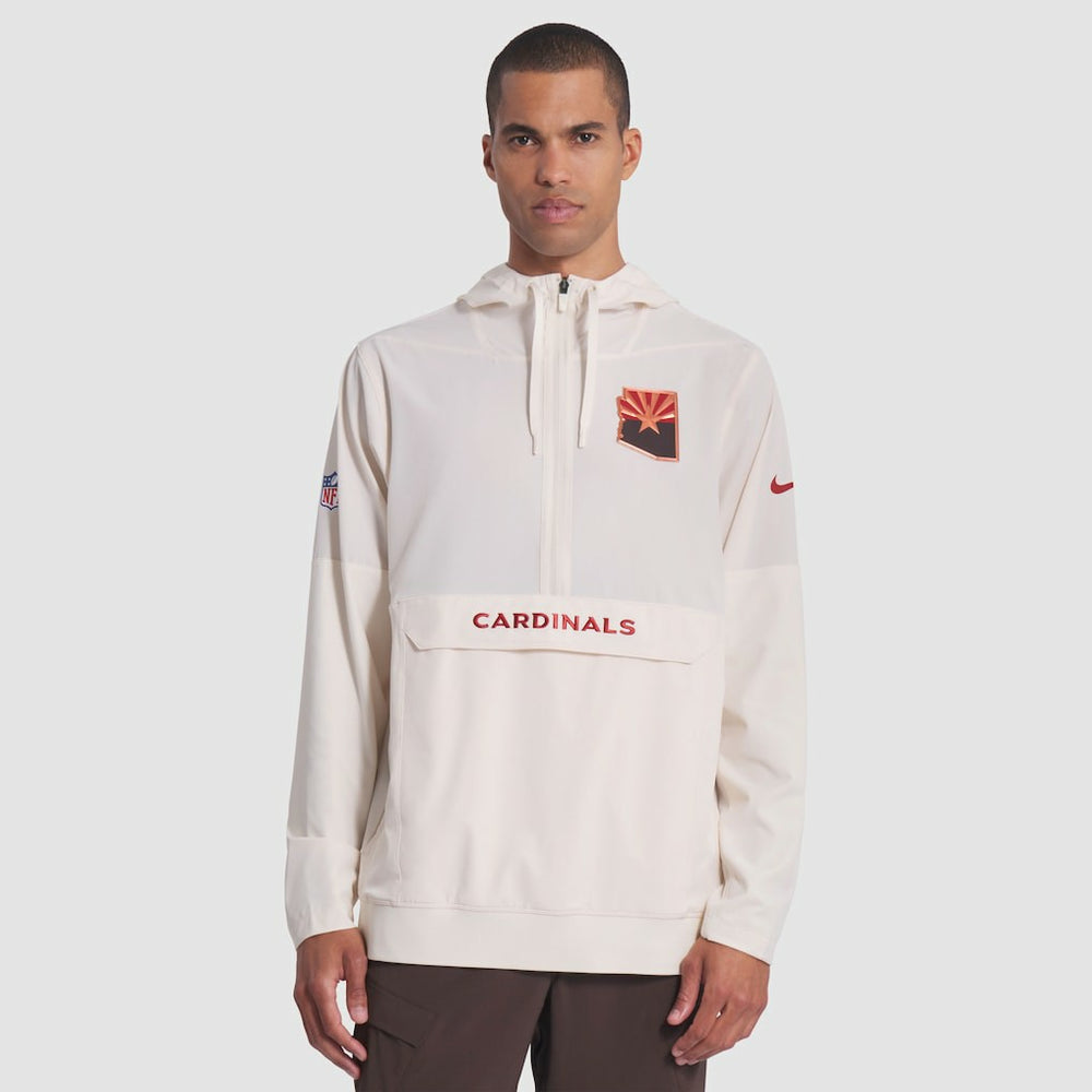 Arizona Cardinals 2025 Rivalries Collection Sideline Anorak Half-Zip Hoodie Jacket Natural