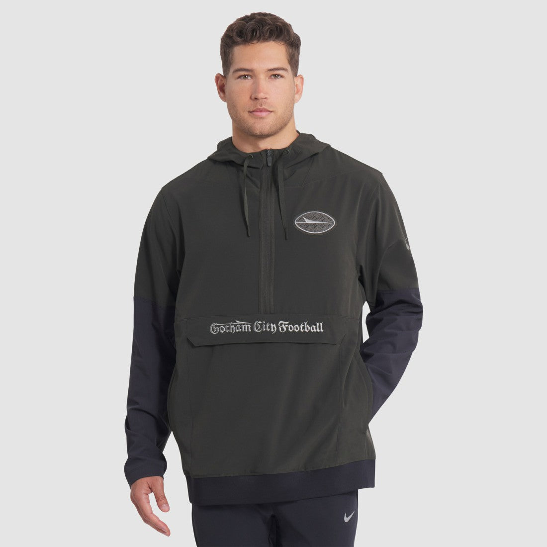 New York Jets 2025 Rivalries Collection Sideline Anorak Half-Zip Hoodie Jacket Gotham Green