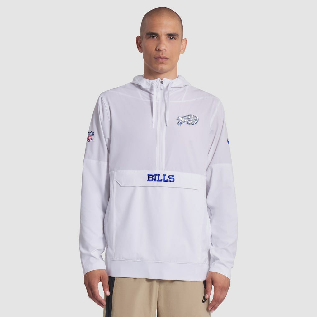 Buffalo Bills 2025 Rivalries Collection Sideline Anorak Half-Zip Hoodie Jacket White