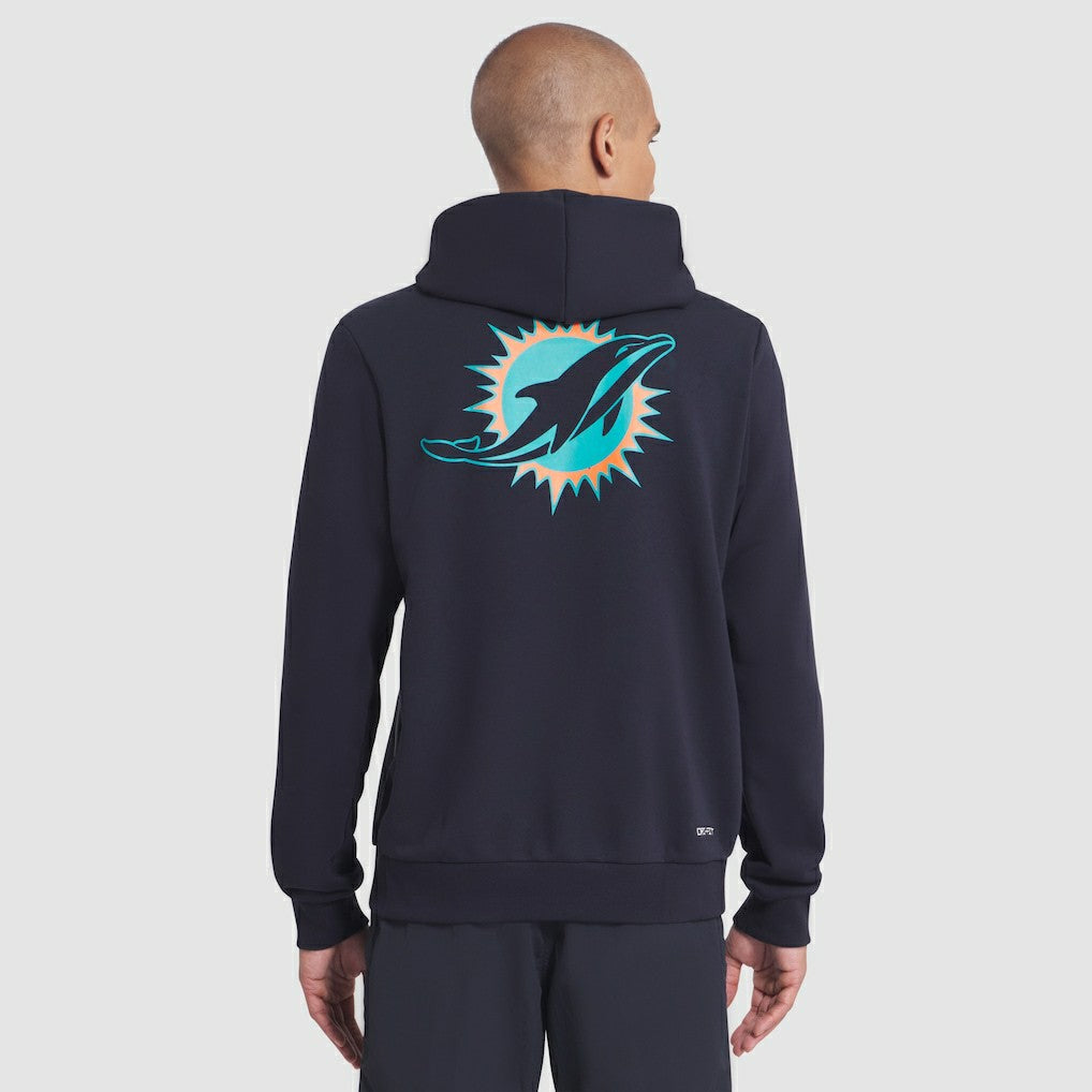Miami Dolphins 2025 Rivalries Collection Standard Issue Sideline Dri-FIT Hoodie Pitch Blue