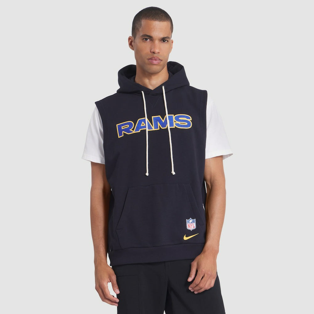 Los Angeles Rams 2025 Rivalries Collection Standard Issue Sideline Dri-FIT Sleeveless Hoodie Midnight Blue