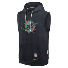 Miami Dolphins 2025 Rivalries Collection Standard Issue Sideline Dri-FIT Sleeveless Hoodie Pitch Blue