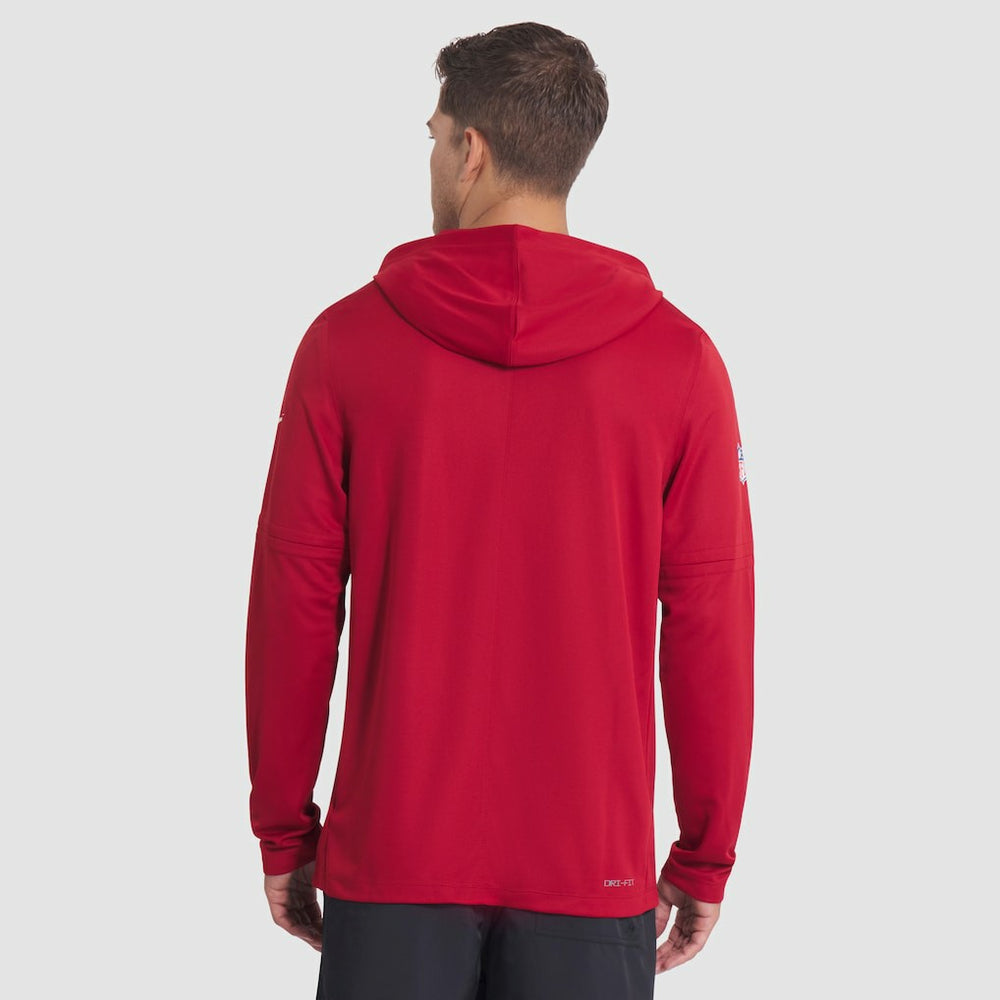 Arizona Cardinals 2025 Rivalries Collection Sideline Dri-FIT Long Sleeve Hoodie T-Shirt Red