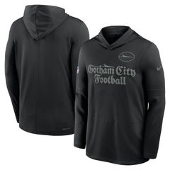 New York Jets 2025 Rivalries Collection Sideline Dri-FIT Long Sleeve Hoodie T-Shirt Black