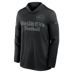 New York Jets 2025 Rivalries Collection Sideline Dri-FIT Long Sleeve Hoodie T-Shirt Black