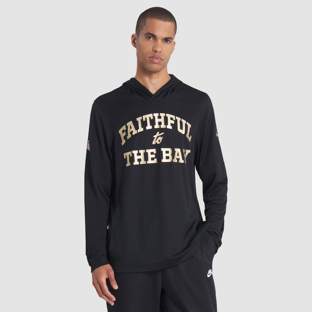San Francisco 49ers 2025 Rivalries Collection Sideline Dri-FIT Long Sleeve Hoodie T-Shirt Black