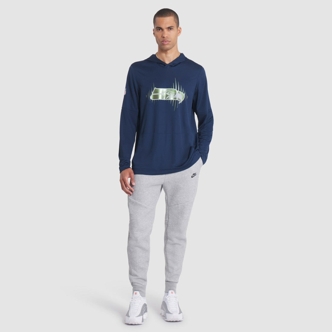 Seattle Seahawks 2025 Rivalries Collection Sideline Dri-FIT Long Sleeve Hoodie T-Shirt College Navy