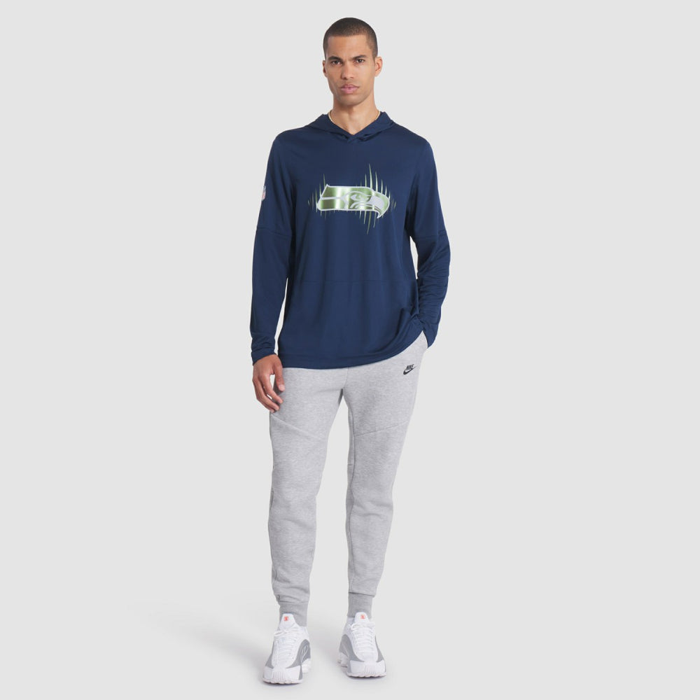 Seattle Seahawks 2025 Rivalries Collection Sideline Dri-FIT Long Sleeve Hoodie T-Shirt College Navy