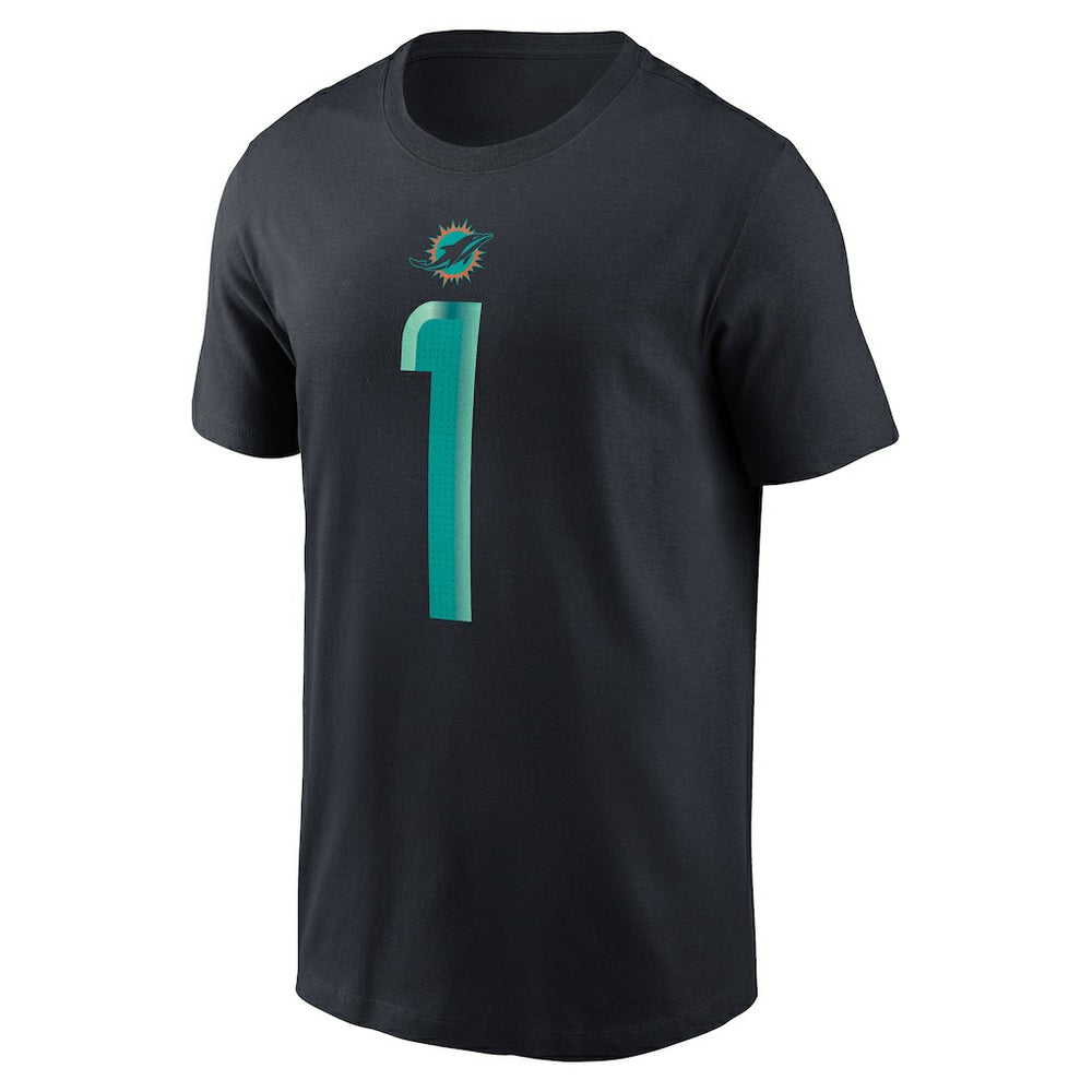Tua Tagovailoa Miami Dolphins 2025 Rivalries Collection Player Name & Number T-Shirt Pitch Blue