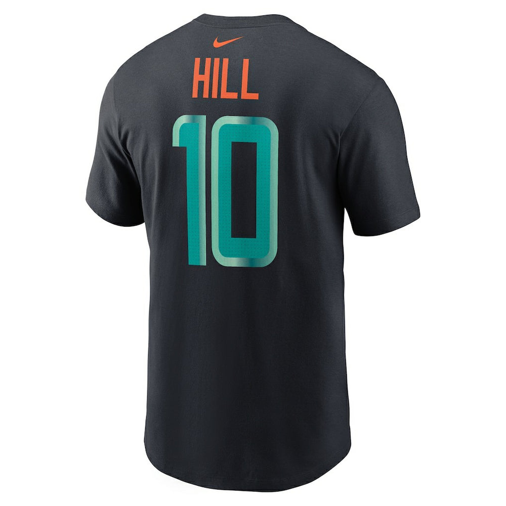 Tyreek Hill Miami Dolphins 2025 Rivalries Collection Player Name & Number T-Shirt Pitch Blue