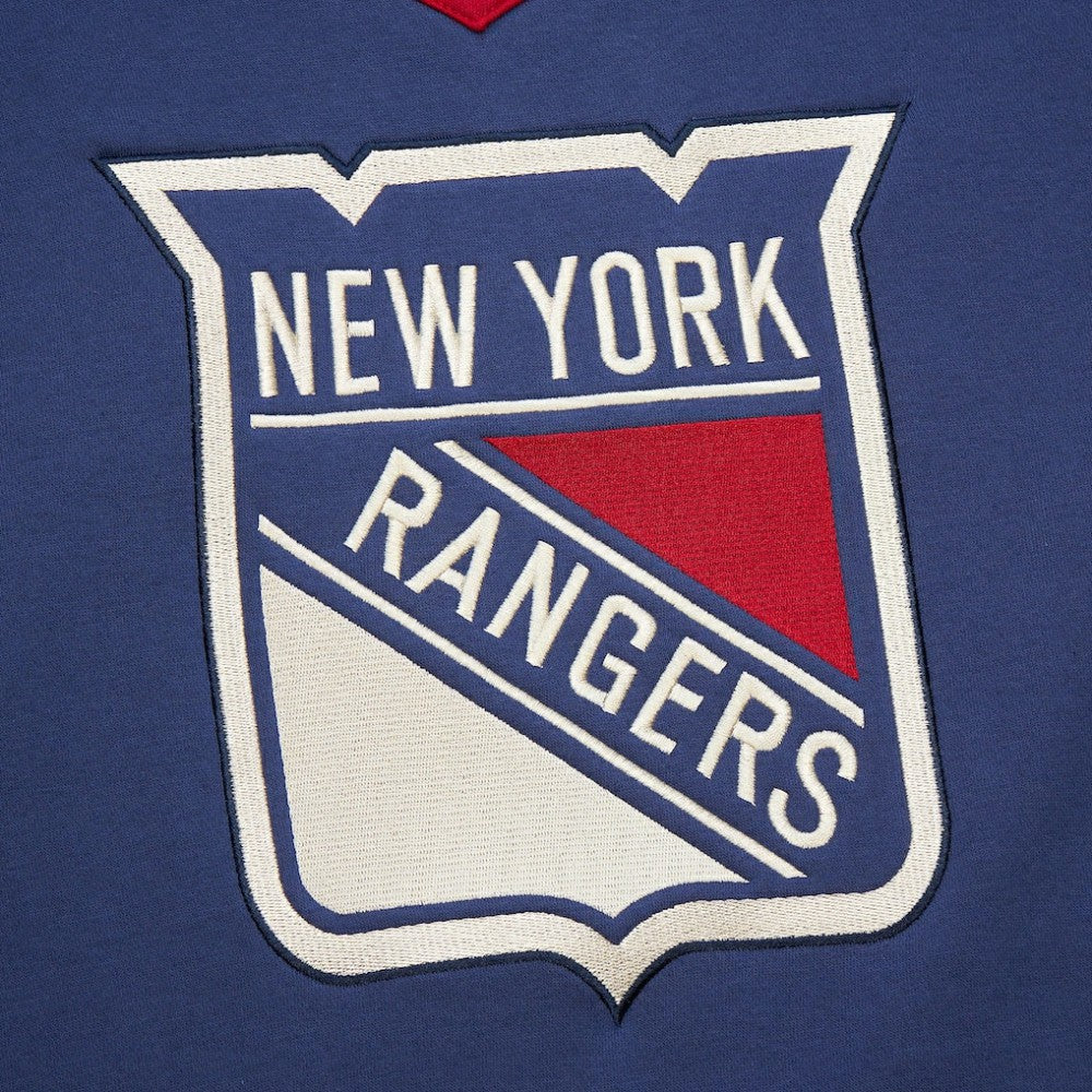 NHL New York Rangers Mitchell & Ness Women's Heritage Lace-Up Pullover Sweatshirt - Blue
