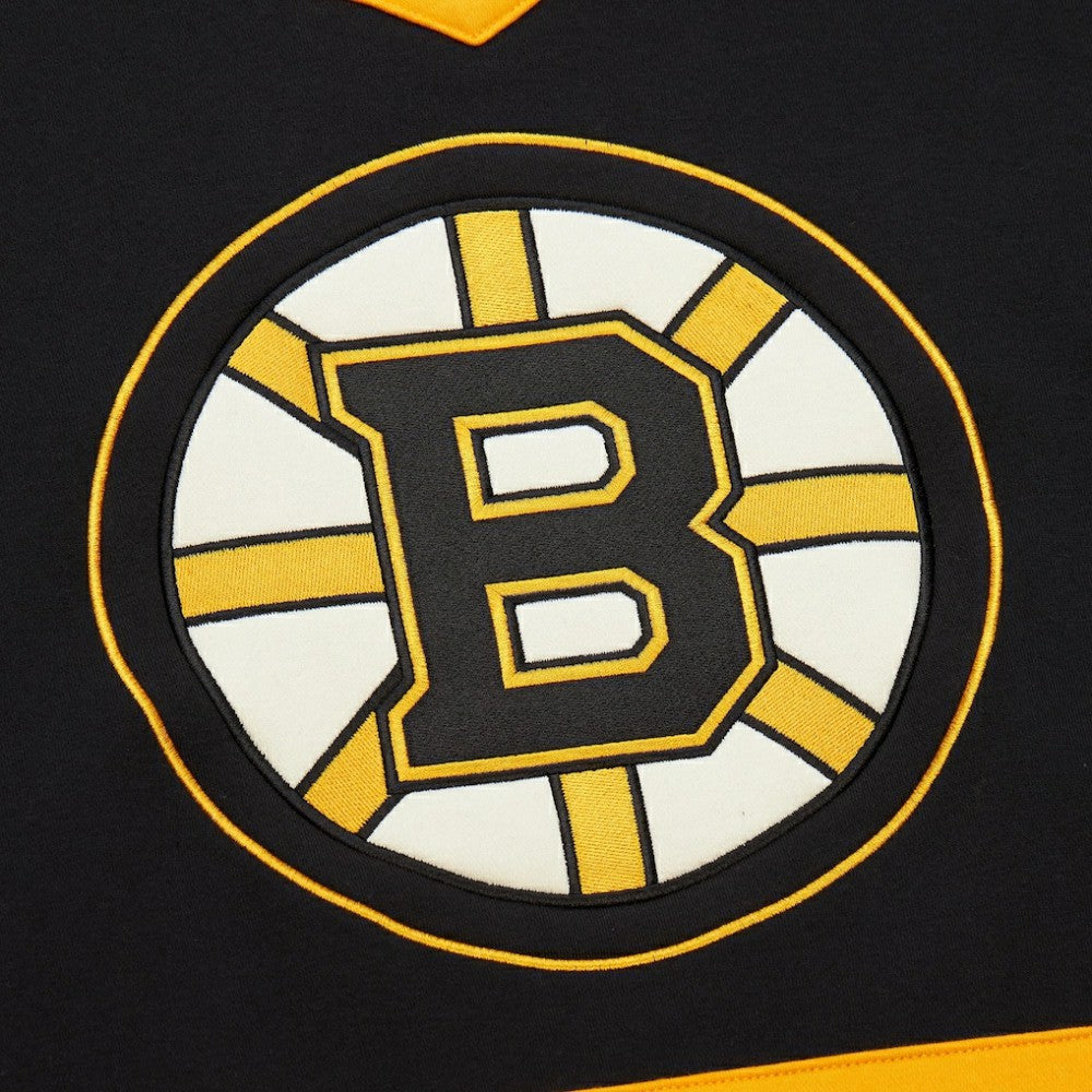 NHL Boston Bruins Mitchell & Ness Women's Heritage Lace-Up Pullover Sweatshirt - Black
