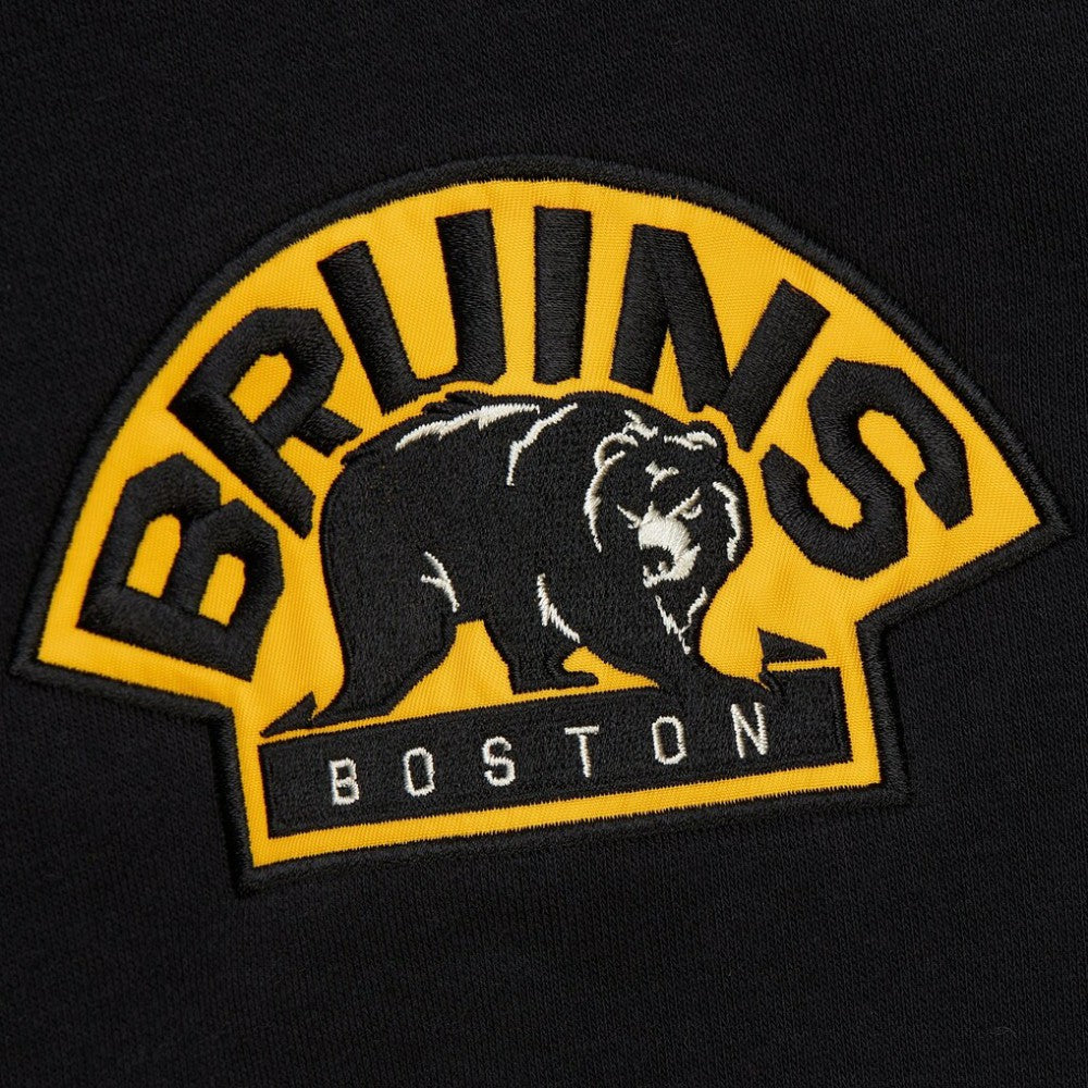 NHL Boston Bruins Mitchell & Ness Women's Heritage Lace-Up Pullover Sweatshirt - Black