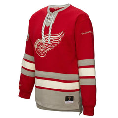 NHL Detroit Red Wings Mitchell & Ness Women's Heritage Lace-Up Pullover Sweatshirt - Red