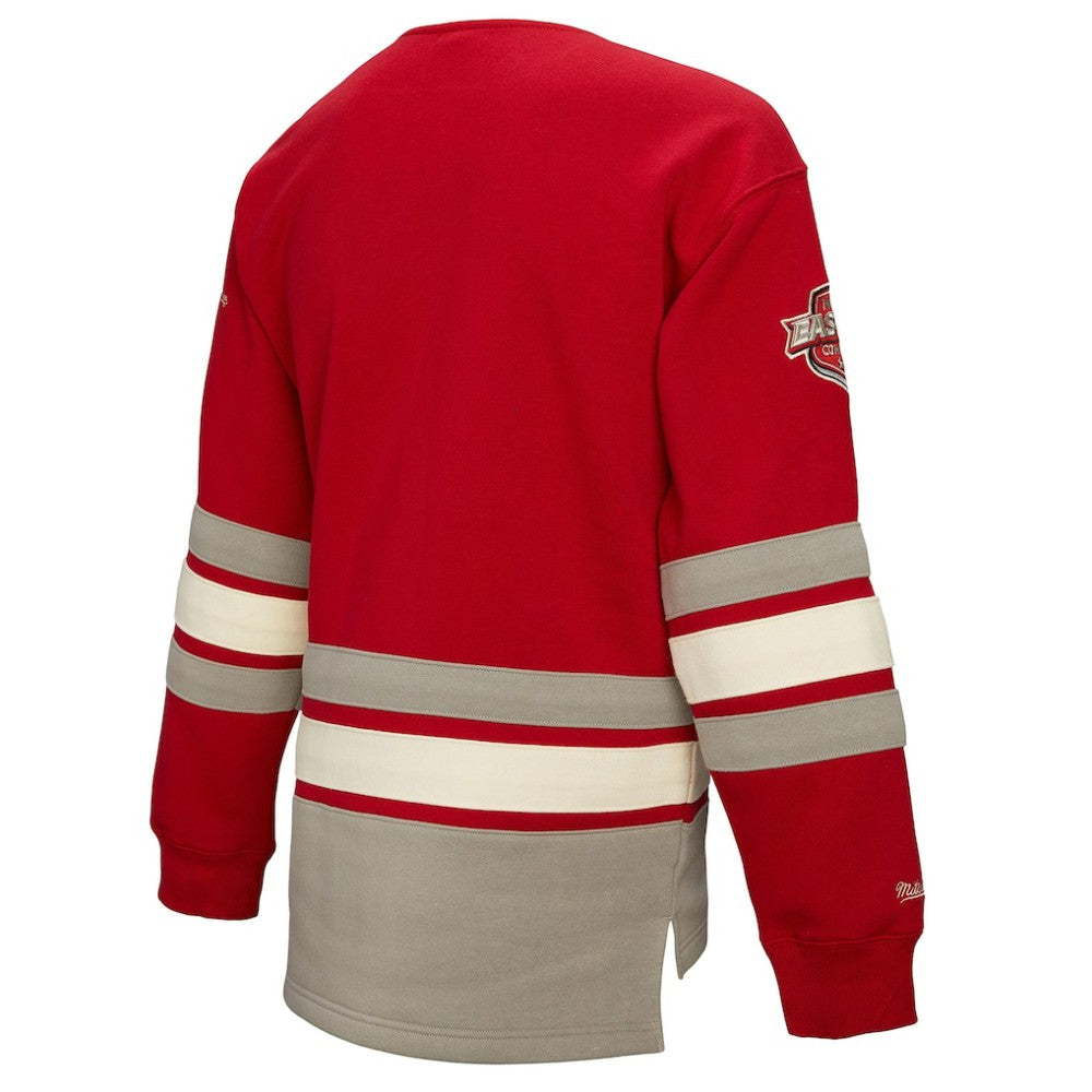NHL Detroit Red Wings Mitchell & Ness Women's Heritage Lace-Up Pullover Sweatshirt - Red