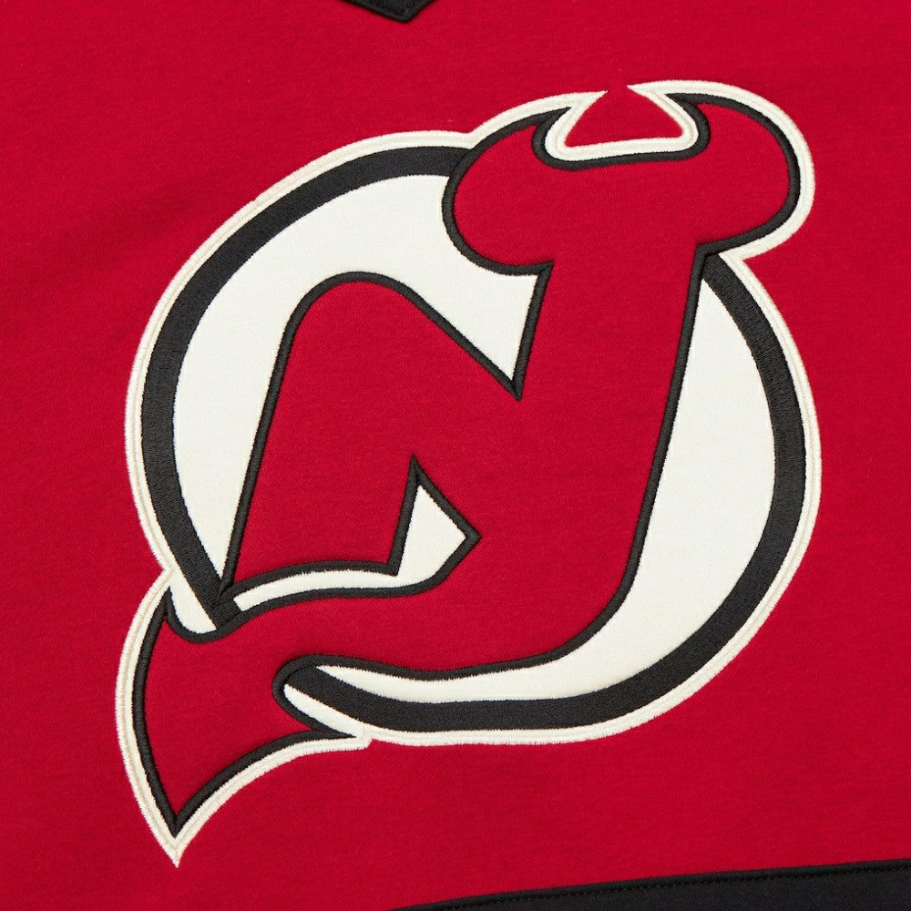 NHL New Jersey Devils Mitchell & Ness Women's Heritage Lace-Up Pullover Sweatshirt - Red