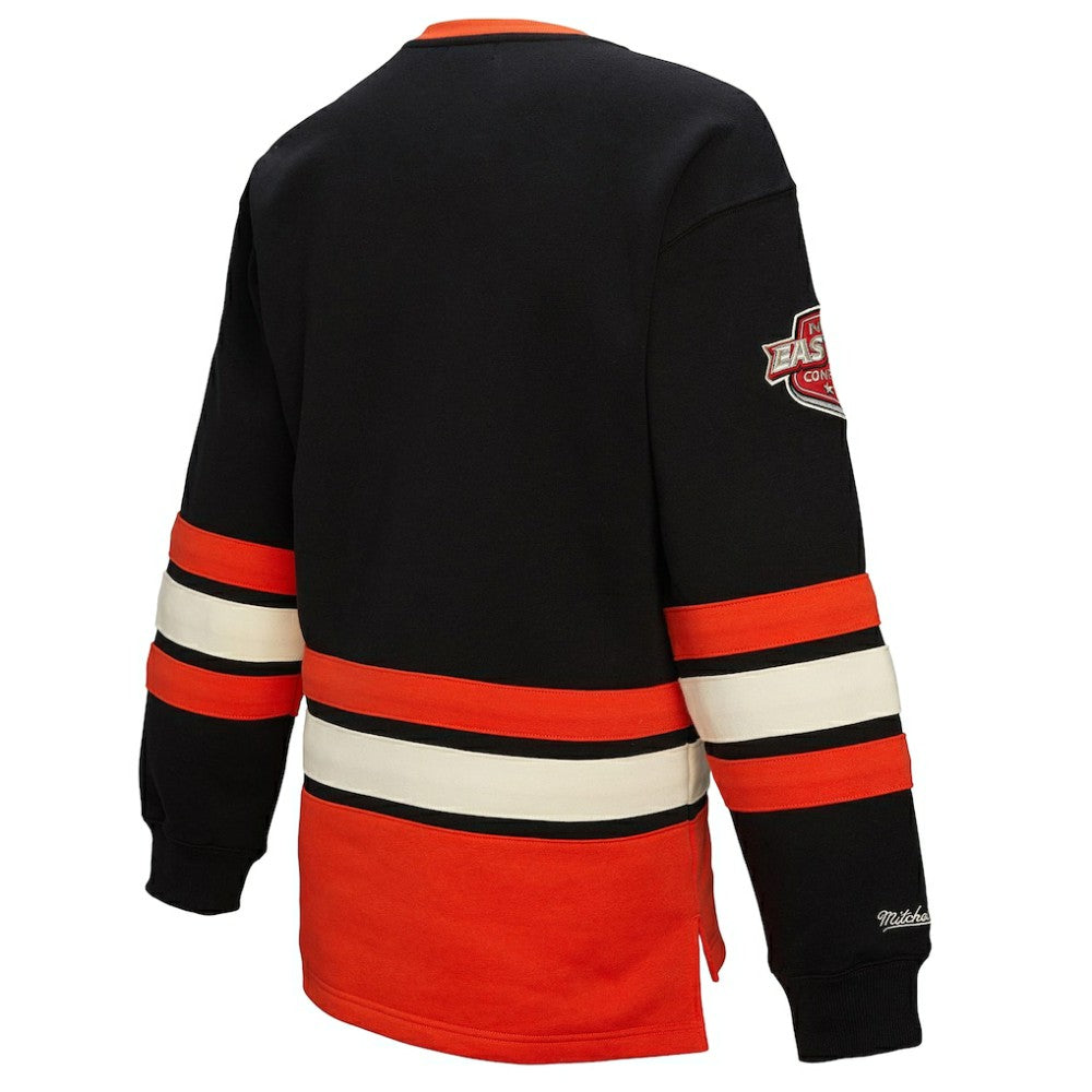 NHL Philadelphia Flyers Mitchell & Ness Women's Heritage Lace-Up Pullover Sweatshirt - Black